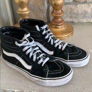 Black suede vans 8.5